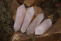 Polished Gemmy Double Terminated Rose Quartz Points x 12 From Ambatondrazaka, Madagascar - TopRock