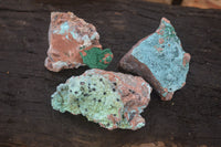 Natural Drusy Coated Chrysocolla & Malachite Dolomite Specimens x 3 From Congo - Toprock Gemstones and Minerals 