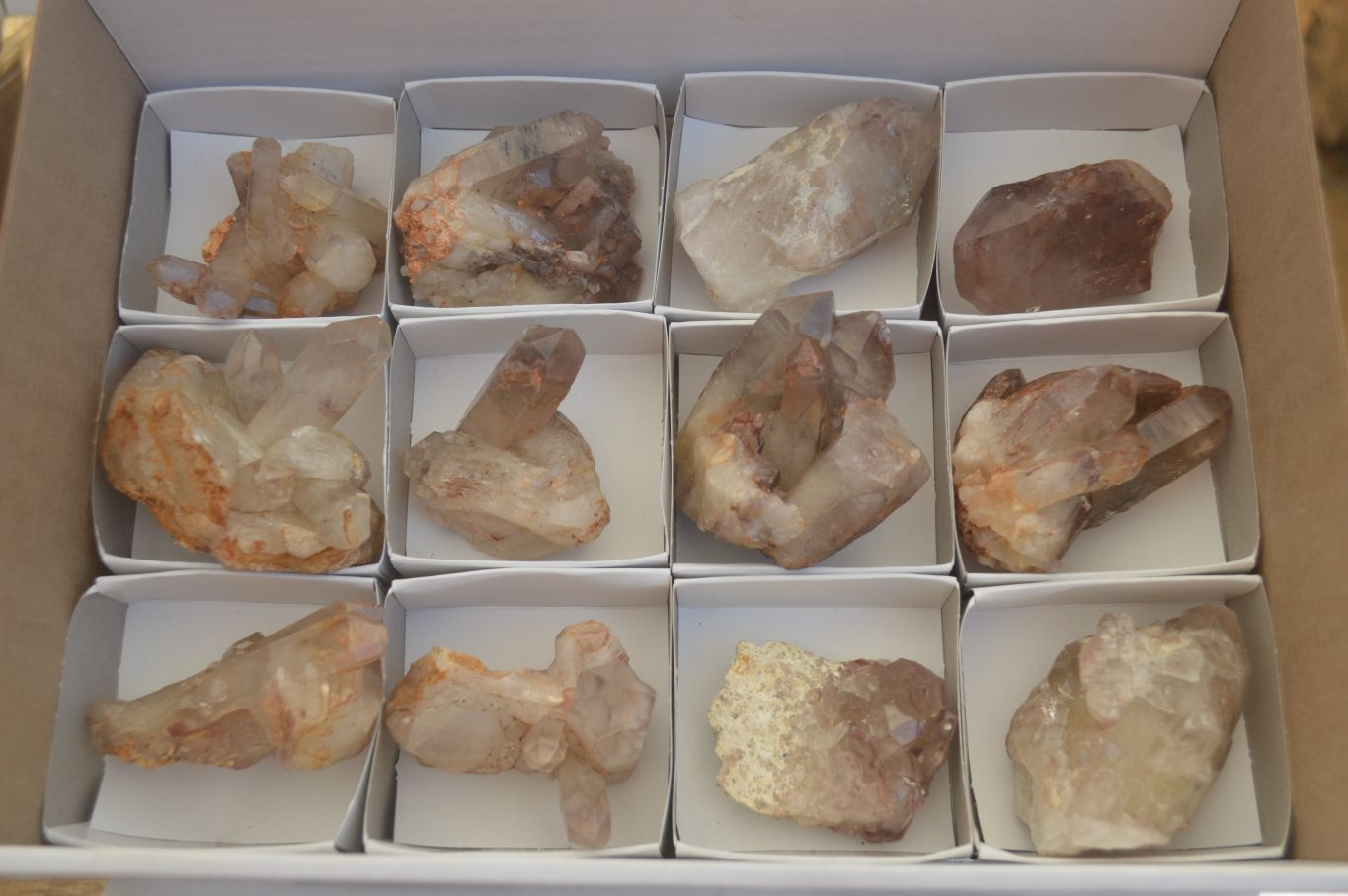 Natural Hematoid Quartz Crystals x 12 From Karoi, Zimbabwe - Toprock Gemstones and Minerals 