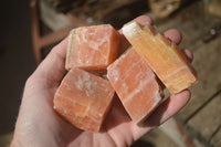 Natural New Sunset Orange Calcite Specimens  x 24 From Spitzkop, Namibia - Toprock Gemstones and Minerals 