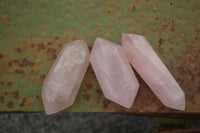 Polished Gemmy Double Terminated Rose Quartz Points x 12 From Ambatondrazaka, Madagascar - TopRock