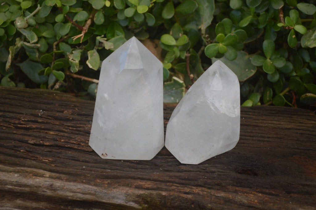Polished Large Clear Quartz Points x 2 From Madagascar - Toprock Gemstones and Minerals 