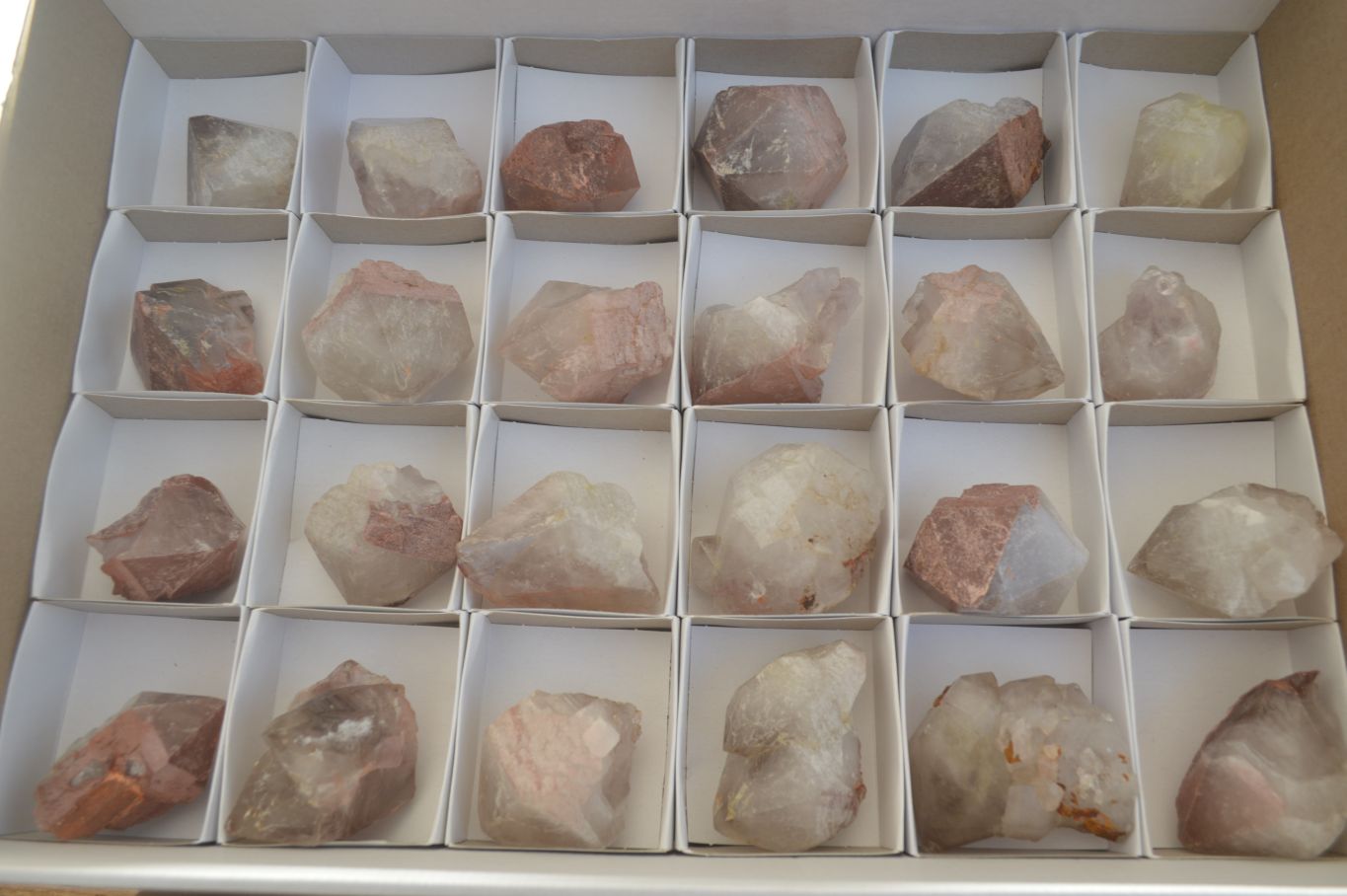 Natural Smokey Hematoid Quartz Crystals  x 24 From Ambositra, Madagascar - Toprock Gemstones and Minerals 