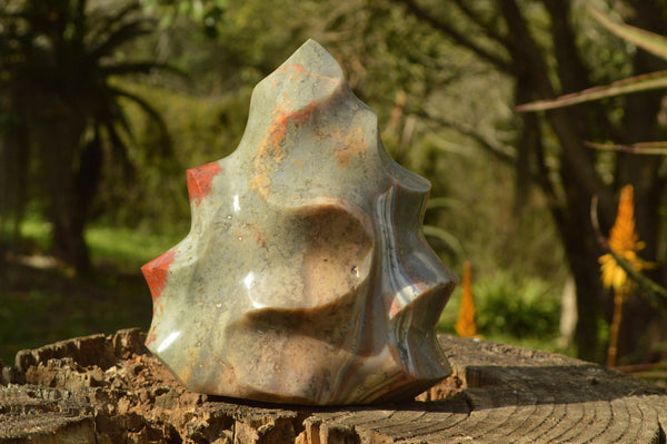 Polished Banded Ocean Jasper Flame Sculpture x 1 From Madagascar - TopRock