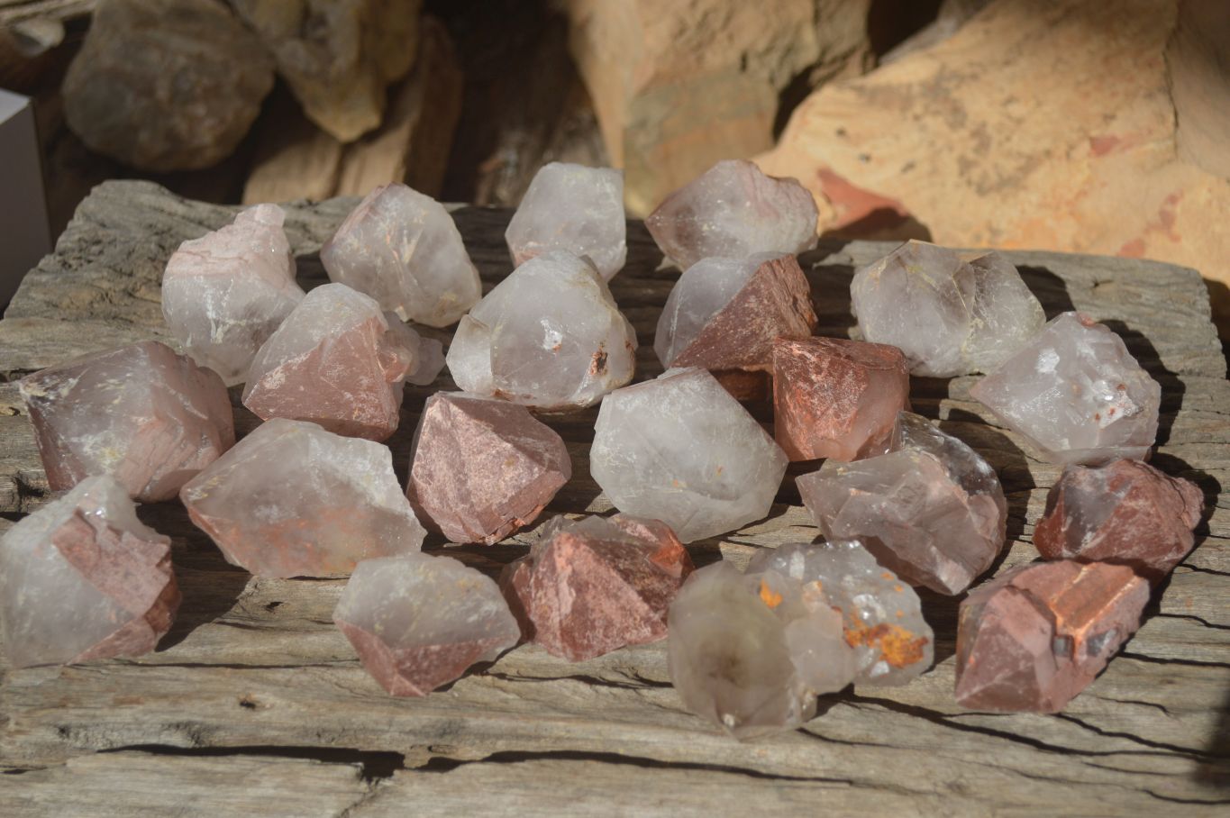 Natural Smokey Hematoid Quartz Crystals  x 24 From Ambositra, Madagascar - Toprock Gemstones and Minerals 