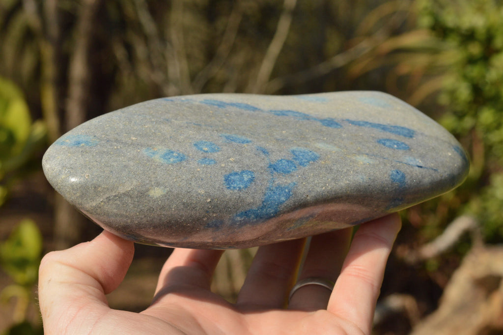Polished Light Blue Spotted Spinel Quartz Standing Free Forms  x 2 From Madagascar - TopRock