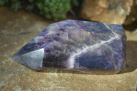 Polished Deep Purple Chevron Amethyst Points x 6 From Zambia - Toprock Gemstones and Minerals 