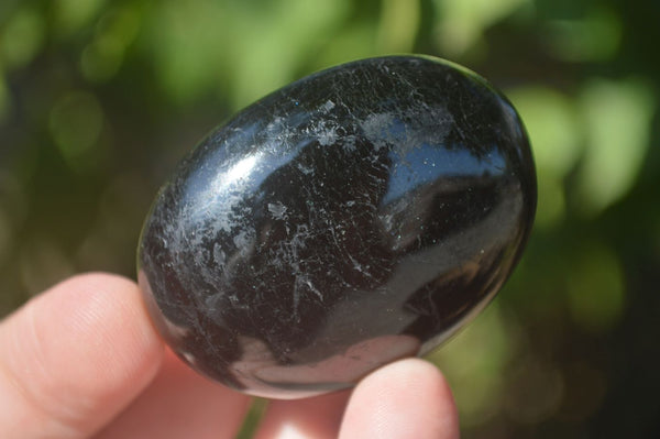 Polished Schorl Black Tourmaline Palm Stones  x 12 From Madagascar