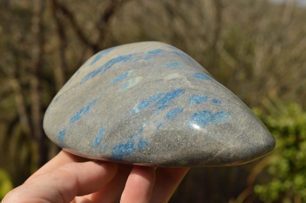 Polished Light Blue Spotted Spinel Quartz Standing Free Forms  x 2 From Madagascar - TopRock