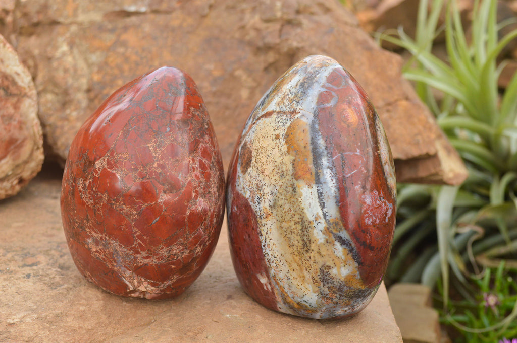 Polished New Red Jasper Standing Free Forms  x 2 From Madagascar - TopRock