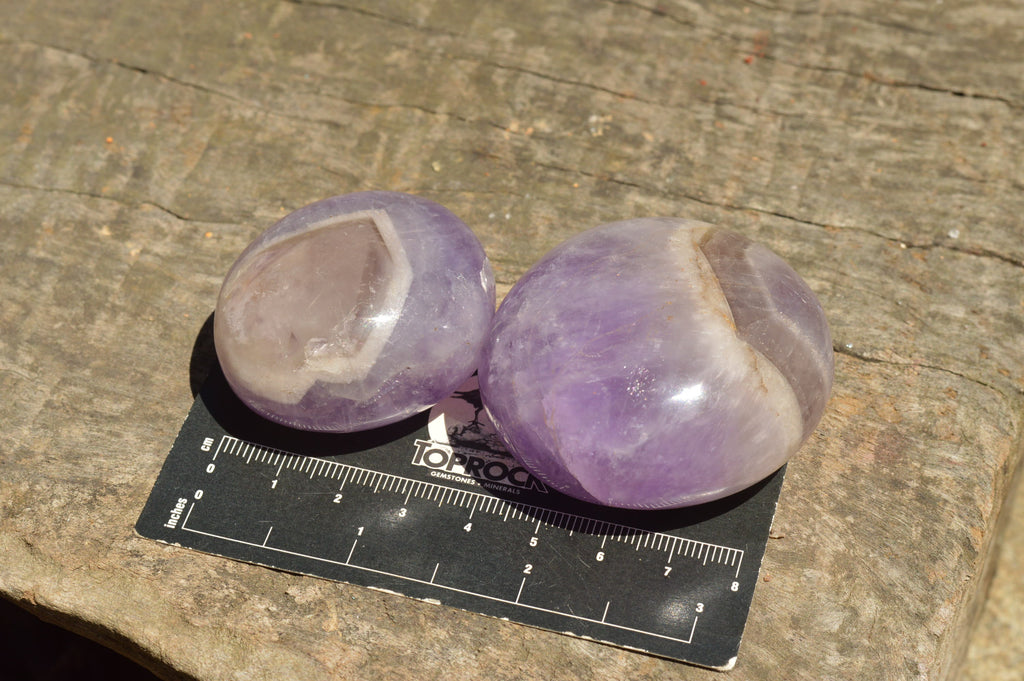 Polished Dream Amethyst Palm Stones  x 20 From Madagascar - TopRock