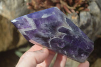 Polished Deep Purple Chevron Amethyst Points x 6 From Zambia - Toprock Gemstones and Minerals 