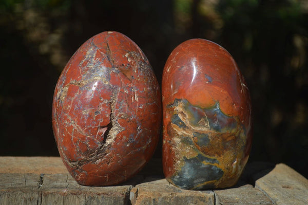 Polished Red Jasper Standing Free Forms  x 2 From Madagascar - Toprock Gemstones and Minerals 