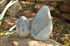 Polished Light Blue Spotted Spinel Quartz Standing Free Forms  x 2 From Madagascar - TopRock