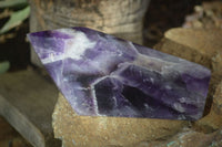 Polished Deep Purple Chevron Amethyst Points x 6 From Zambia - Toprock Gemstones and Minerals 