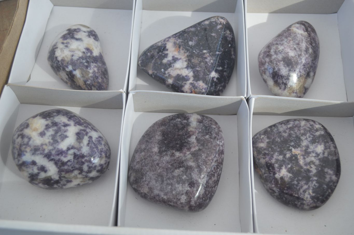 Polished Purple Lepidolite Free Forms  x 6 From Zimbabwe - Toprock Gemstones and Minerals 