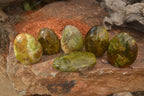Polished  Green Opal Standing Free Forms  x 6 From Madagascar - Toprock Gemstones and Minerals 