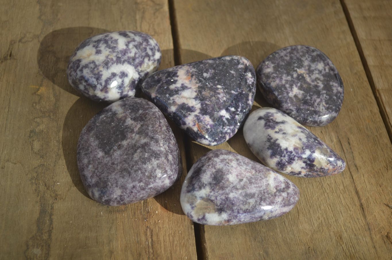 Polished Purple Lepidolite Free Forms  x 6 From Zimbabwe - Toprock Gemstones and Minerals 