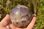 Polished  Amethyst Spheres (Nice Crystalline Vug On One) x 2 From Madagascar - TopRock