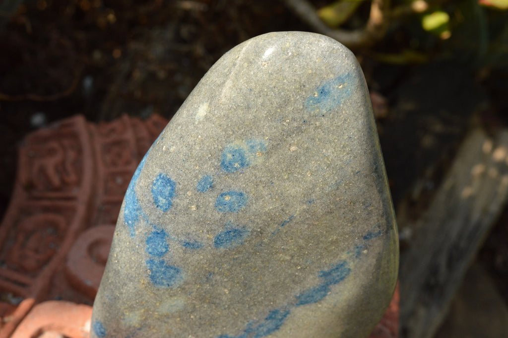 Polished Light Blue Spotted Spinel Quartz Standing Free Forms  x 2 From Madagascar - TopRock