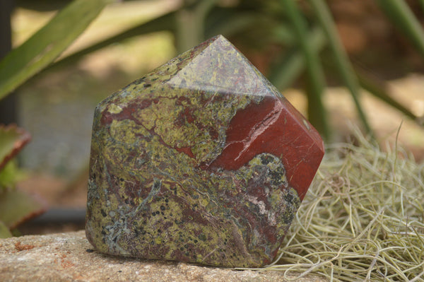 Polished Dragons (Epidote & Piedmontite) Bloodstone Points  x 3 From Tshipise, South Africa - TopRock