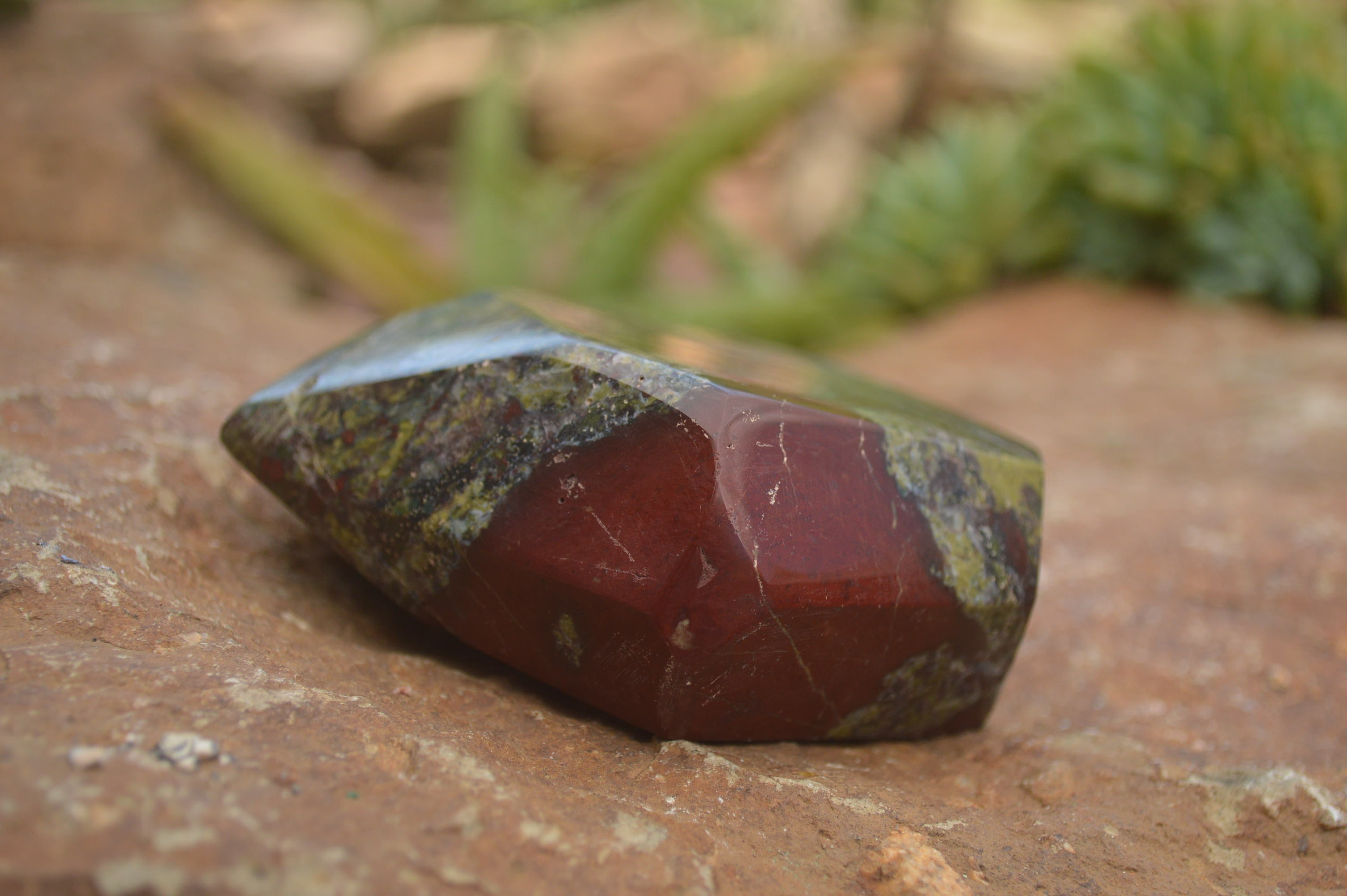 Polished Dragons (Epidote & Piedmontite) Bloodstone Points  x 3 From Tshipise, South Africa - TopRock