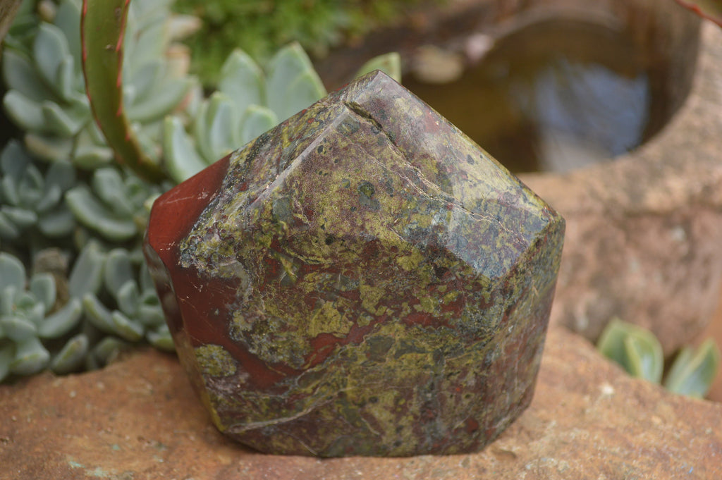 Polished Dragons (Epidote & Piedmontite) Bloodstone Points  x 3 From Tshipise, South Africa - TopRock