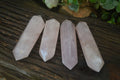 Polished Gemmy Double Terminated Rose Quartz Points x 4 From Madagascar - Toprock Gemstones and Minerals 