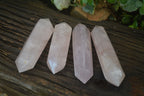 Polished Gemmy Double Terminated Rose Quartz Points x 4 From Madagascar - Toprock Gemstones and Minerals 