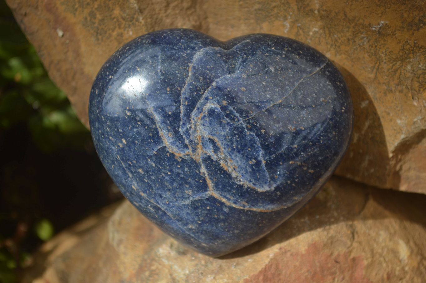 Polished Blue Lazulite Hearts  x 6 From Madagascar - Toprock Gemstones and Minerals 