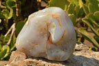 Polished Banded Agate Geode Standing Free Form  x 1 From Madagascar - TopRock