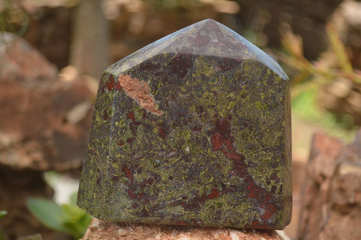 Polished Dragons (Epidote & Piedmontite) Bloodstone Points  x 3 From Tshipise, South Africa - TopRock