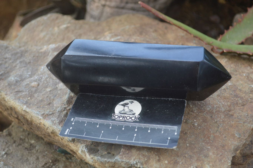Polished Double Terminated Black Basalt Points  x 4 From Antsirabe, Madagascar - Toprock Gemstones and Minerals 