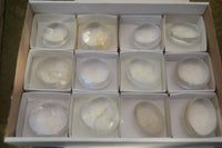 Polished Semi Optic Clear Quartz Galet / Palm Stones x 12 From Madagascar - Toprock Gemstones and Minerals 