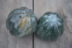 Polished Green Serpentine Pumpkin Carvings  x 2 From Zimbabwe - Toprock Gemstones and Minerals 