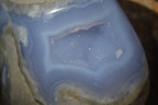 Polished  Blue Lace Agate Standing Free Form  x 1 From Nsanje, Malawi - Toprock Gemstones and Minerals 