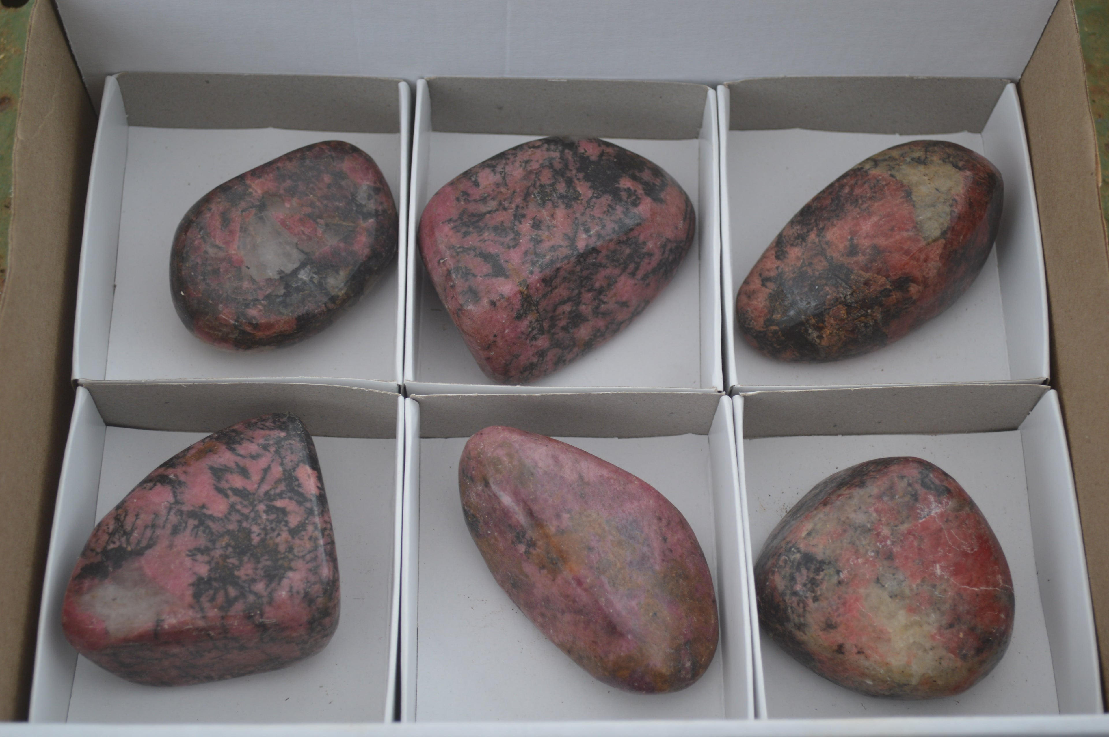 Polished Rare Red Rhodonite Free Forms  x 6 From Zimbabwe - TopRock