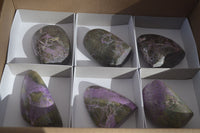 Polished Stichtite & Serpentine Standing Free Forms x 6 From Barberton, South Africa - Toprock Gemstones and Minerals 