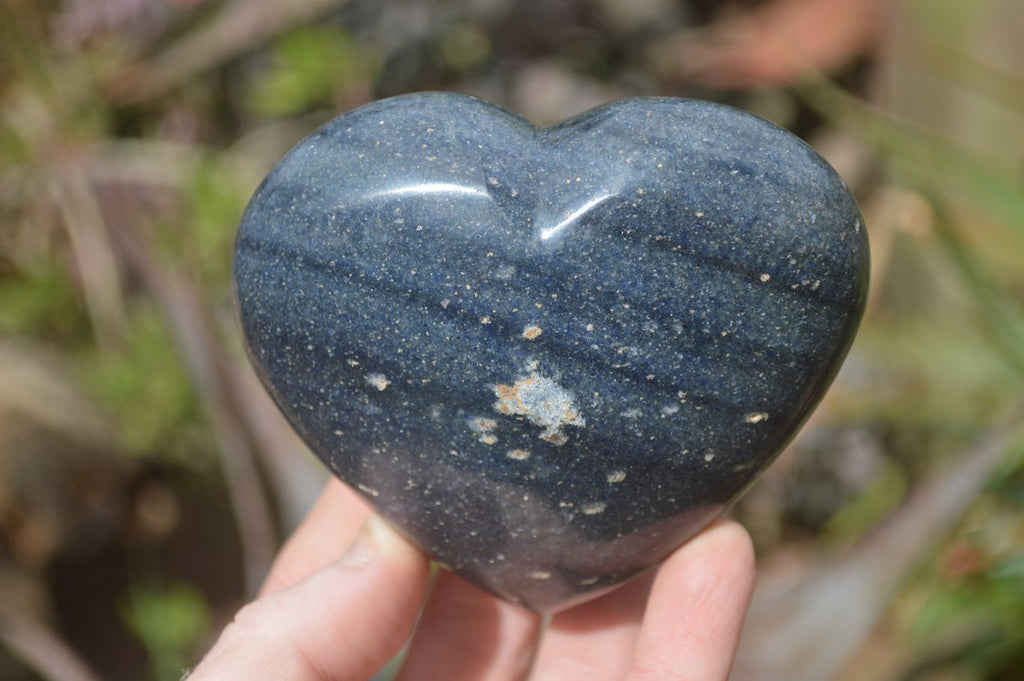 Polished Blue Lazulite Hearts  x 6 From Madagascar - Toprock Gemstones and Minerals 