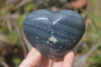 Polished Blue Lazulite Hearts  x 6 From Madagascar - Toprock Gemstones and Minerals 