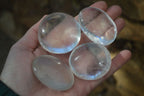 Polished Semi Optic Clear Quartz Galet / Palm Stones x 12 From Madagascar - Toprock Gemstones and Minerals 