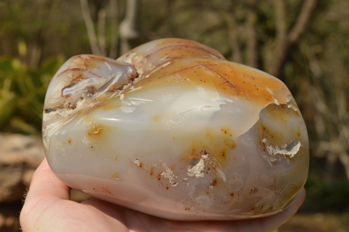 Polished Banded Agate Geode Standing Free Form  x 1 From Madagascar - TopRock