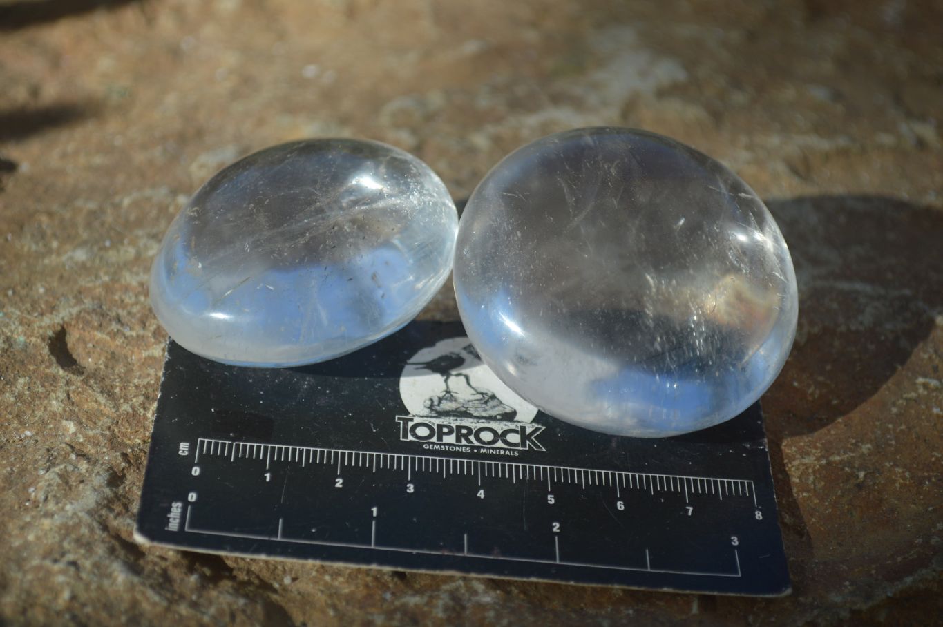 Polished Semi Optic Clear Quartz Galet / Palm Stones x 12 From Madagascar - Toprock Gemstones and Minerals 
