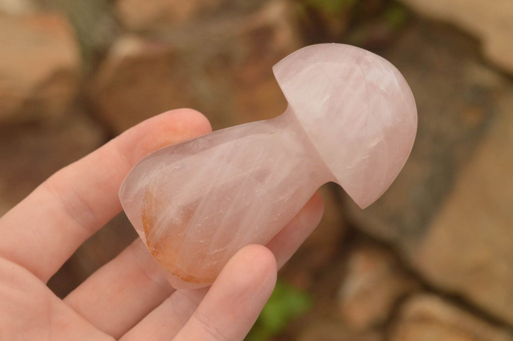 Polished Gemmy Pink Rose Quartz Mushrooms  x 6 From Madagascar - TopRock
