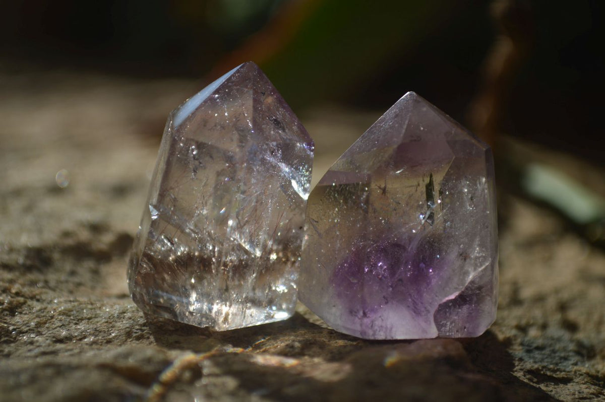 Polished Window Amethyst Points x 25 From Ankazobe, Madagascar - Toprock Gemstones and Minerals 