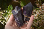 Polished Chevron Amethyst Points x 6 From Zambia - Toprock Gemstones and Minerals 