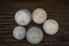 Polished Blue Spotted Spinel Quartz Spheres x 5 From Madagascar - Toprock Gemstones and Minerals 