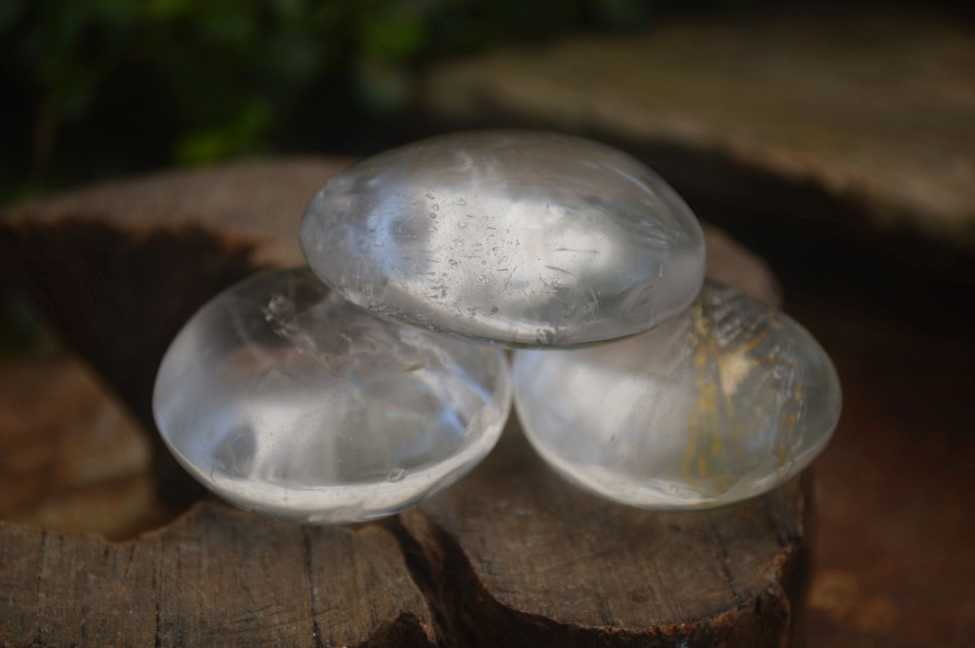 Polished Semi Optic Clear Quartz Galet / Palm Stones x 12 From Madagascar - Toprock Gemstones and Minerals 
