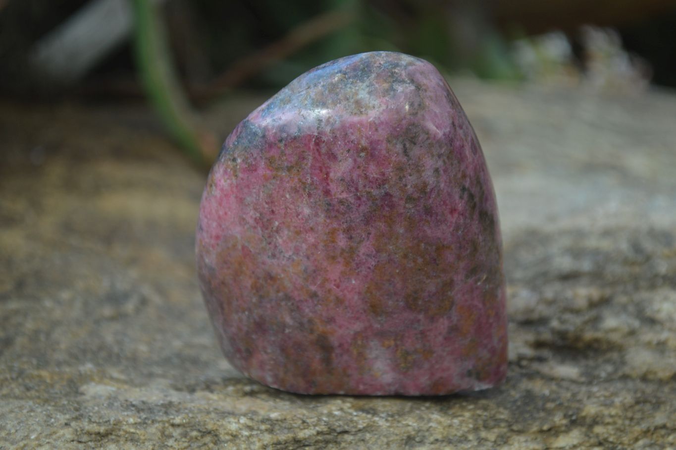 Polished Rhodonite Standing Free Forms x 2 From Zimbabwe - Toprock Gemstones and Minerals 