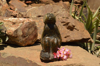Polished Soapstone Baboon Carving x 1 From Zimbabwe - TopRock